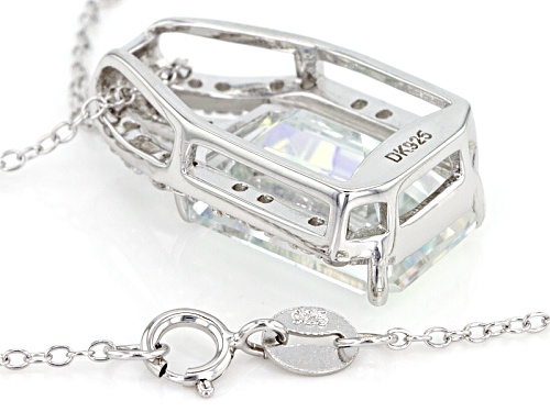 Pre-Owned 8.08ct Mercury Mist® Topaz And .38ctw White Topaz Rhodium Over Silver Slide With Chain