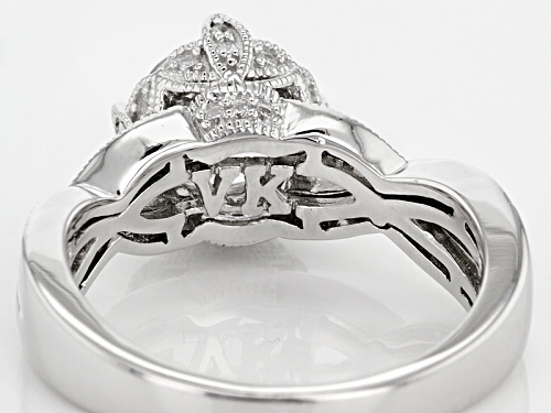 Pre-Owned Vanna K ™ For Bella Luce ® 3.43ctw White Diamond Simulant Platineve® Ring (2.33ctw Dew) - Size 10