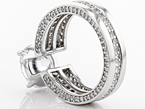 Pre-Owned Bella Luce ® 8.08ctw Dillenium White Diamond Simulant Rhodium Over Sterling Silver Ring - Size 12