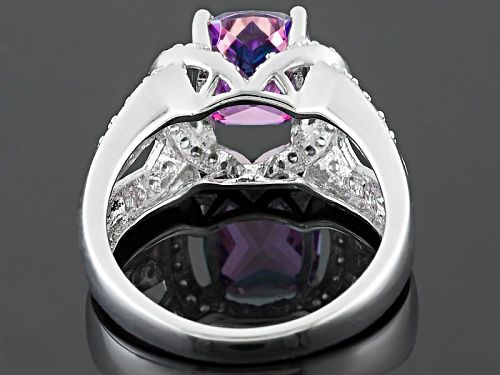 Pre-Owned Bella Luce Luxe ™ with Fancy Purple Cubic Zirconia Rhodium Over Silver Rin - Size 5