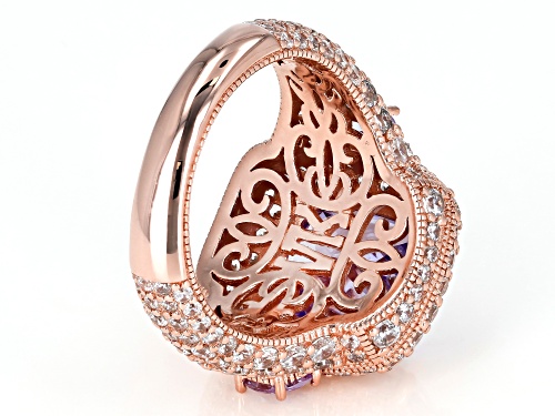 Pre-Owned Vanna K ™ For Bella Luce ® 14.78CTW Lavender & White Diamond Simulants Eterno ™ Rose Ring - Size 11