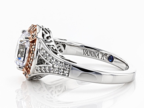 Pre-Owned Vanna K ™ For Bella Luce ® 3.68CTW Diamond Simulant Platineve ™ And Eterno ™ Rose Over Sil - Size 11