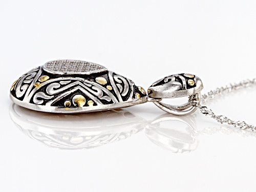 Pre-Owned Bella Luce Arte™ 0.32ctw White Diamond Simulant Rhodium Over Silver Pendant With Chain