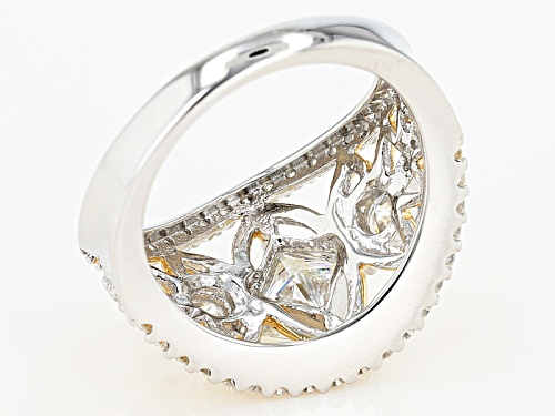 Pre-Owned Moissanite Fire® 2.74ctw Dew Platineve™ And 14k Yellow Gold Over Platineve Two Tone Ring - Size 7