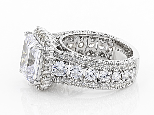 Pre-Owned Bella Luce ® 7.83ctw White Diamond Simulant Rhodium Over Sterling Silver Ring - Size 6