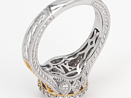 Pre-Owned Vanna K ™ For Bella Luce ® 4.15ctw Diamond Simulant Platineve ™ & Eterno ™ Yellow Ring - Size 12