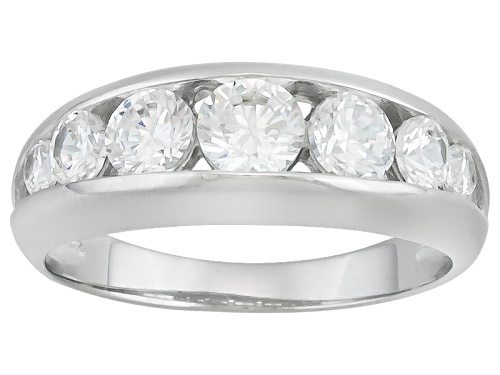 Pre-Owned Bella Luce ® 8.70ctw Round Rhodium Over Sterling Silver Ring With Band - Size 8