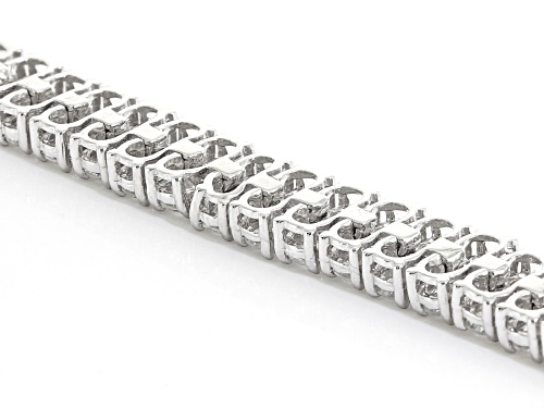 Pre-Owned 24.00ctw Round White Zircon Sterling Silver Double Strand Tennis Bracelet - Size 8