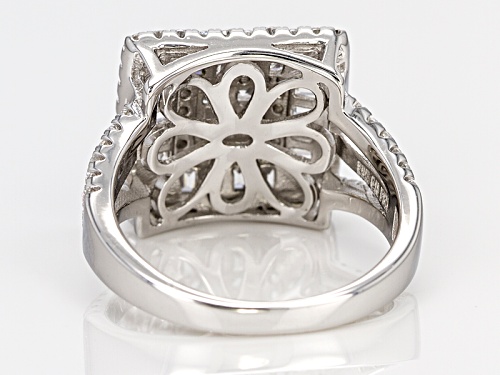 Pre-Owned Bella Luce ® 2.55ctw Rhodium Over Sterling Silver Ring (1.56ctw Dew) - Size 6