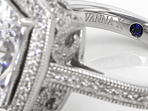 Pre-Owned Vanna K ™ For Bella Luce ® 9.26ctw White Diamond Simulant Platineve ™ Ring (5.69ctw Dew) - Size 10