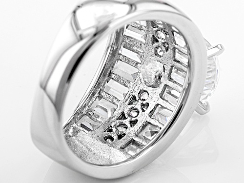 Pre-Owned Bella Luce ® Dillenum Cut 9.21ctw Rhodium Over Sterling Silver Ring (5.55ctw Dew) - Size 7