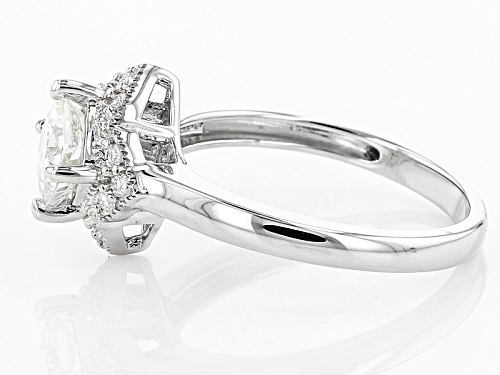 Pre-Owned Moissanite Fire® 1.54ctw Dew Square Cushion Cut And Round Platineve™ Ring - Size 10