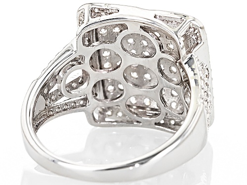 Pre-Owned Bella Luce ® 2.28ctw Rhodium Over Sterling Silver Ring (1.45ctw Dew) - Size 5