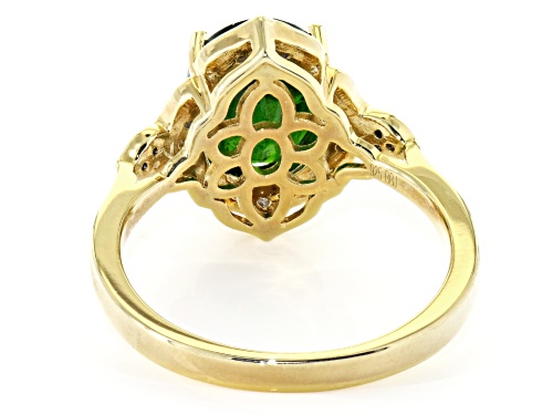 Pre-Owned 2.85ct Russian Chrome Diopside W/ .09ctw Diamond Accent 18k Yellow Gold Over Sterling Silv - Size 5