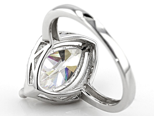 Pre-Owned 3.48CT STRONTIUM TITANATE AND .17CTW ZIRCON RHODIUM OVER SILVER RING - Size 8