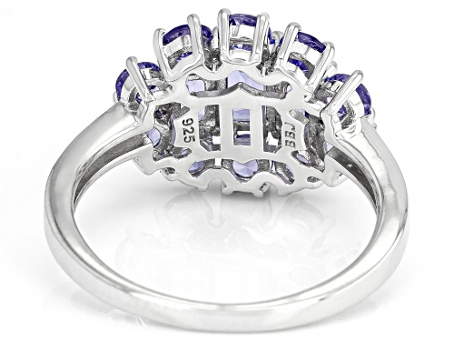 Pre-Owned 1.99ctw mixed shapes Tanzanite Rhodium Over Sterling Silver Ring - Size 9