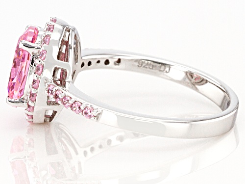 Pre-Owned Bella Luce ® 3.59ctw Pink Diamond Simulant Rhodium Over Sterling Silver Ring (2.16ctw DEW) - Size 11