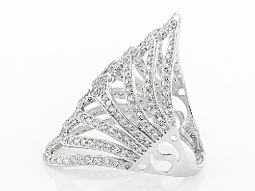 Pre-Owned Bella Luce ® 3.08ctw Rhodium Over Sterling Silver Ring (1.91ctw DEW) - Size 12