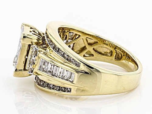Pre-Owned 1.50ctw Princess Cut, Round And Baguette White Diamond 10k Yellow Gold Ring - Size 7