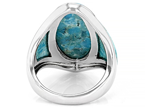 Pre-Owned Southwest Style By JTV™ Mixed Shapes Turquoise Rhodium Over Silver Ring - Size 6