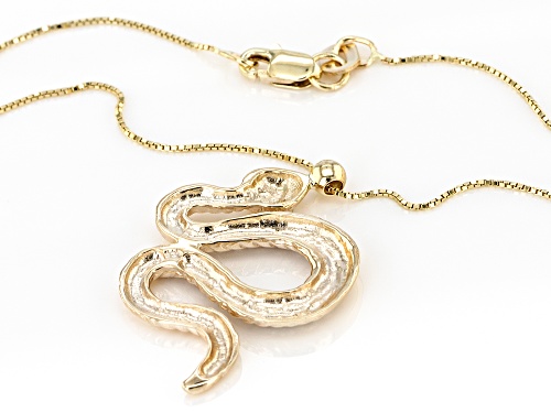 10k Yellow Gold Snake Pendant With Chain