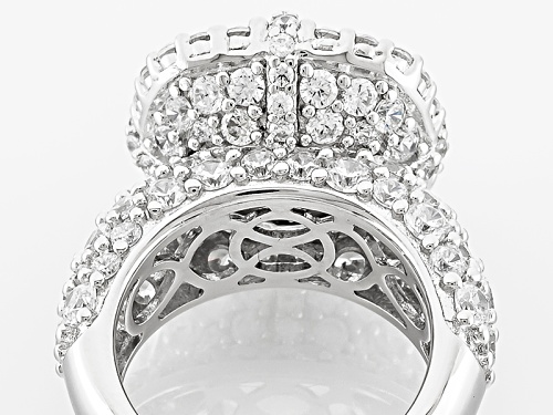 Pre-Owned Bella Luce ® 12.49ctw Rhodium Over Sterling Silver Ring (6.45ctw Dew) - Size 10
