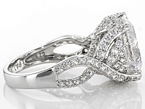 Pre-Owned Bella Luce ® Dillenium 12.80ctw Round Rhodium Over Sterling Silver Ring - Size 5
