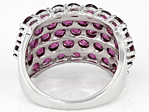 Pre-Owned 5.27ctw Round Raspberry Color Rhodolite Sterling Silver Band Ring - Size 7