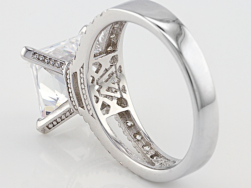 Pre-Owned Charles Winston For Bella Luce ® 7.40ctw White Diamond Simulant Rhodium Over Sterling Ring - Size 5