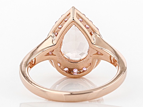 1.53ct Morganite With .45ctw Pink Sapphire 18k Rose Gold Over Sterling Silver Ring - Size 9