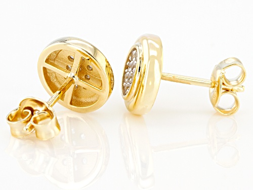 0.26ctw Round Lab Created White Sapphire 18K Yellow Gold Over Sterling Silver Stud Earrings