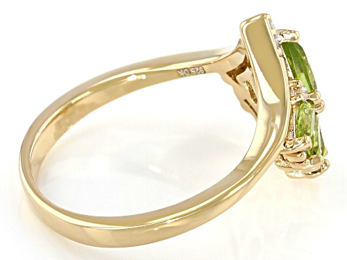 1.13ctw Manchurian Peridot™ with 0.06ctw White Diamond Accent 18k Yellow Gold Over Silver Ring - Size 9