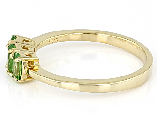 0.55ctw Tsavorite 18k Yellow Gold Over Sterling Silver 3-Stone Ring - Size 10