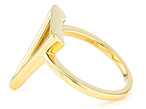 18k Yellow Gold Over Sterling Silver Triangle Ring - Size 8