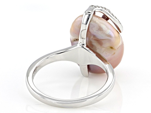 Genusis™ 11-14mm Multi-Color Cultured Freshwater Pearl With Topaz Rhodium Over Sterling Silver Ring - Size 8