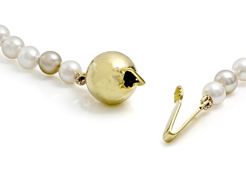 3.5mm Multi-Colored Cultured Japanese Akoya Pearl 14k Yellow Gold Over Silver 18 Inch Necklace - Size 18