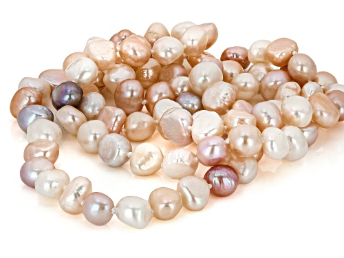 7.5mm Multi-Color Cultured Freshwater Pearl 32 Inch Endless Strand Necklace - Size 32