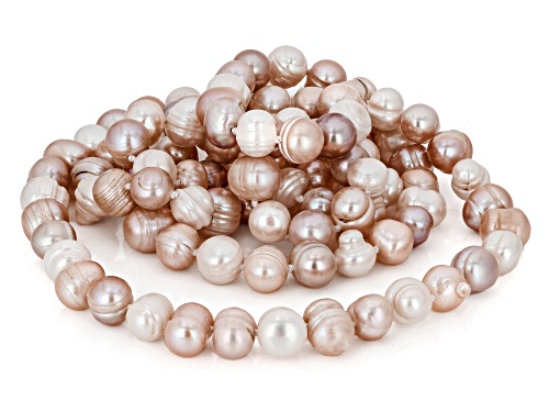 8mm Multi-Color Cultured Freshwater Pearl 34 Inch Endless Strand Necklace - Size 34