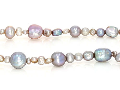 3-8mm Platinum Cultured Freshwater Pearl 36 Inch Endless Strand - Size 36