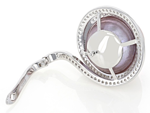 Genusis™ 16-18mm Lavender Cultured Freshwater Pearl With Topaz Rhodium Over Silver Enhancer