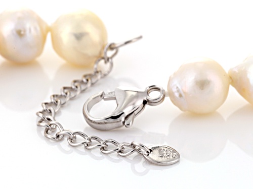 Genusis Pearls™ 10-13.5mm White Cultured Freshwater Pearl Silver 18