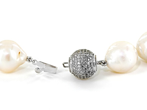 Genusis Pearls™11-14mm Cultured Freshwater Pearl & Bella Luce® Rhodium Over Silver 20