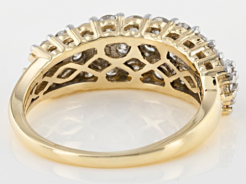 1.55ctw Round White Diamond 10k Yellow Gold Ring - Size 6