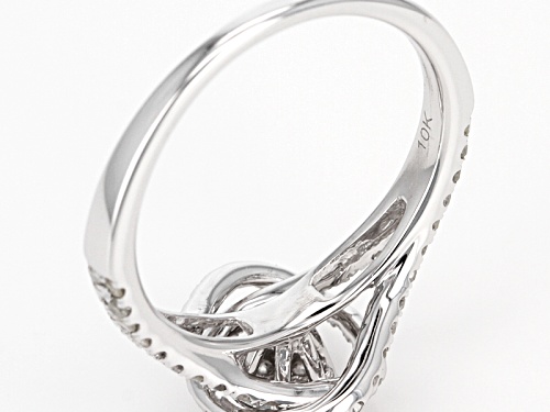 .75ctw Round White Diamond 10k White Gold Ring - Size 10