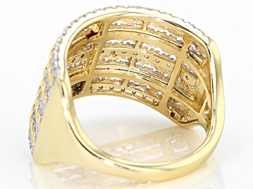 1.03ctw Round White Diamond 10k Yellow Gold Ring - Size 8