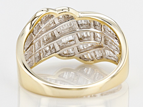 1.00ctw Baguette White Diamond 10k Yellow Gold Ring - Size 8