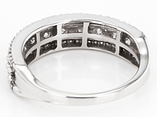 .85ctw Round White Diamond 10k White Gold Ring - Size 6