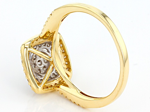 .50ctw Round White Diamond 10k Yellow Gold And Rhodium Over 10k Yellow Gold Ring - Size 8