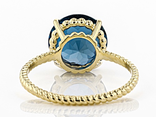 4.75ct Round London Blue Topaz Solitaire 10k Yellow Gold Ring - Size 9