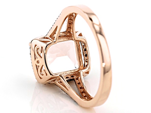 1.24ct Emerald Cut Cor-de-Rosa Morganite™ With .21ctw Champagne Diamonds 10k Rose Gold Ring - Size 7